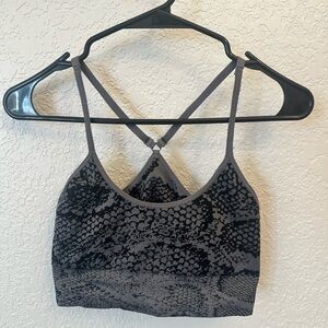 Gray and Black Women's Sports Bra